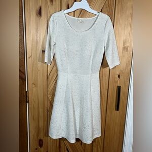 Maison Jules White/Gray Women's Size XS Flare Skater Dress